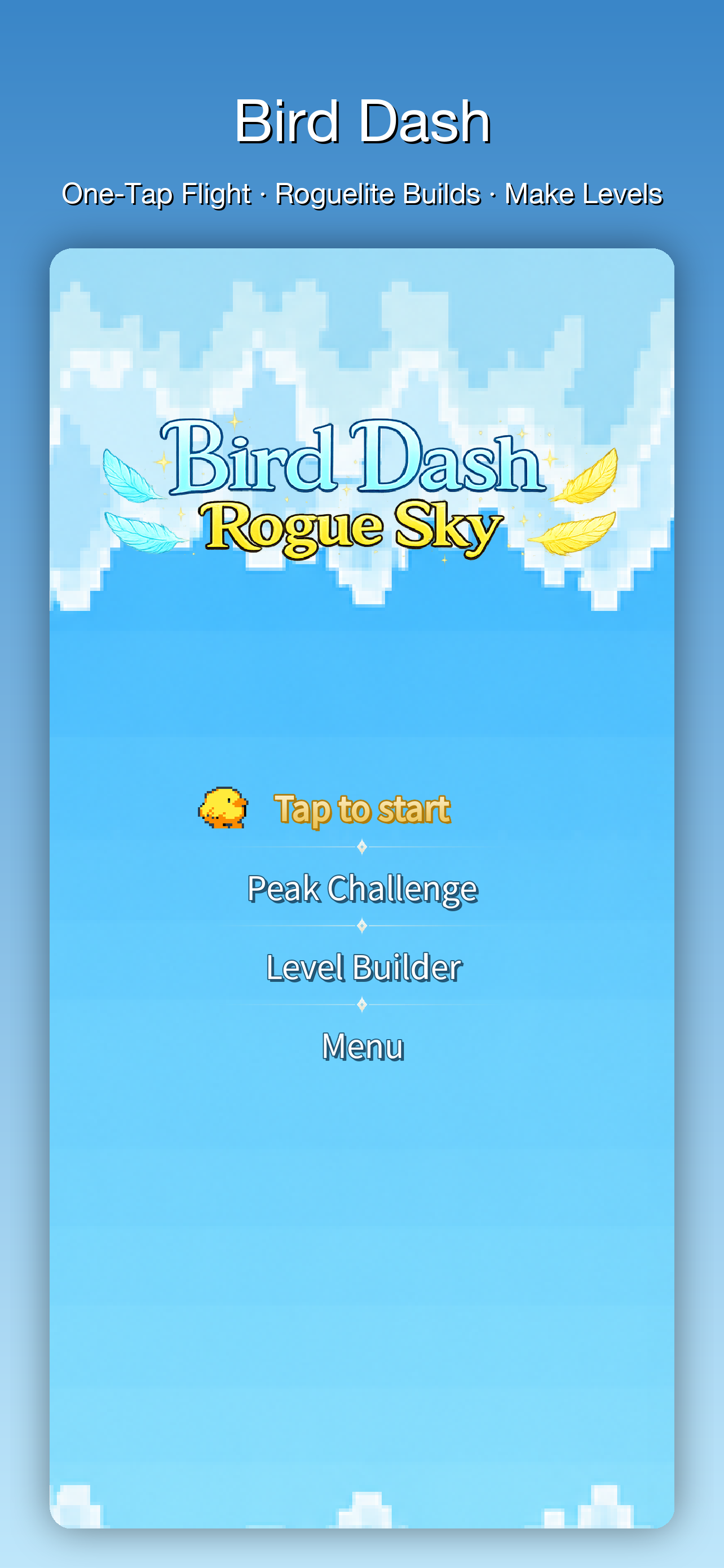 Bird Dash main menu