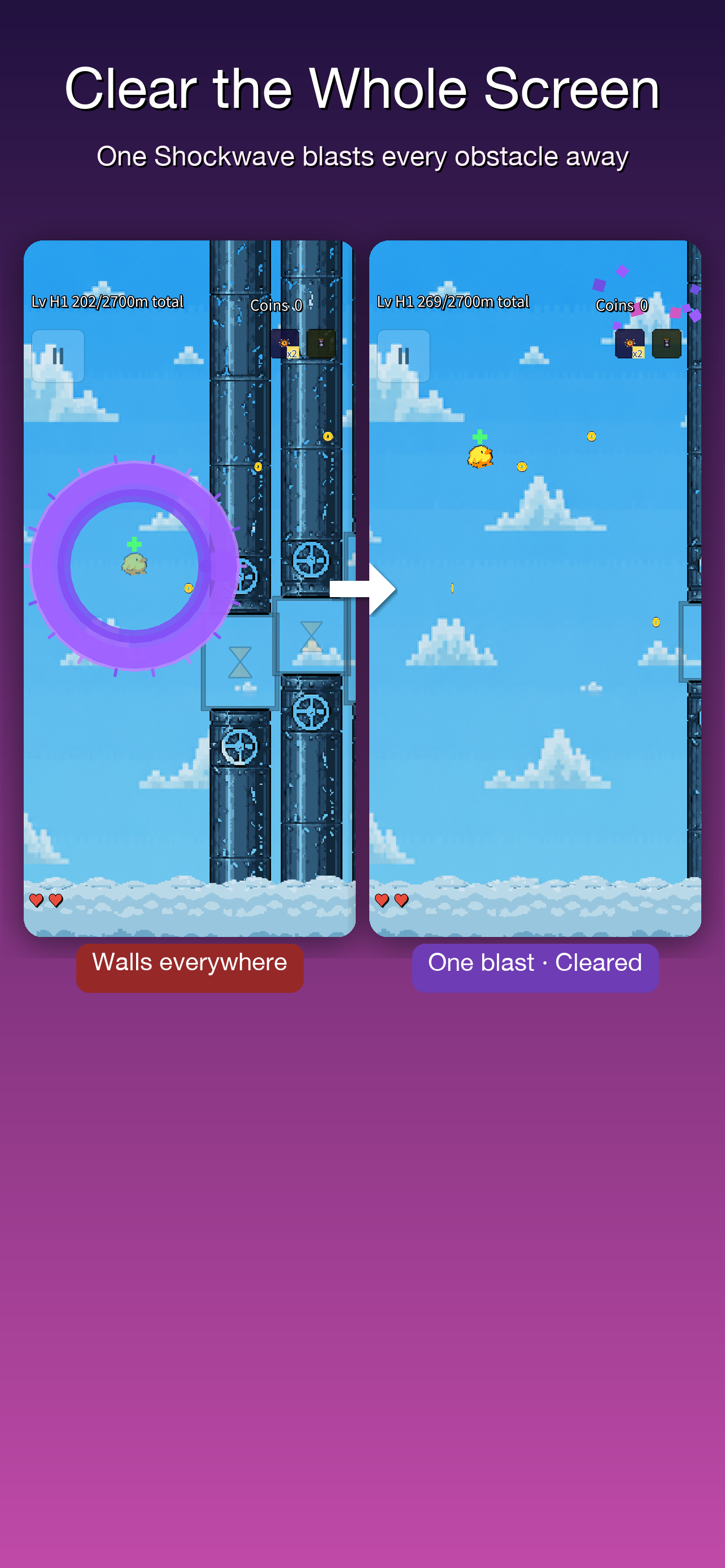 Shockwave clears hazards
