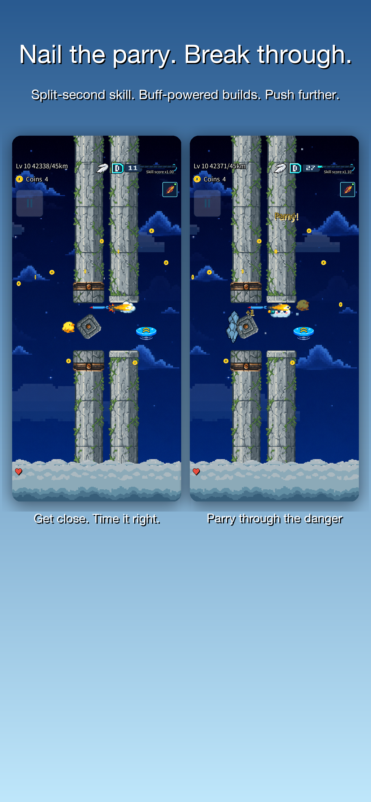 Parry Dash through an obstacle